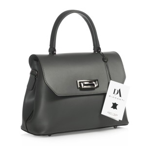 Geanta dama din piele naturala DiAmanti Cesara Gri Închis